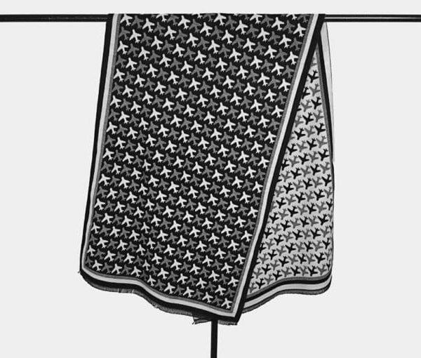 Black and White Airplane Scarf