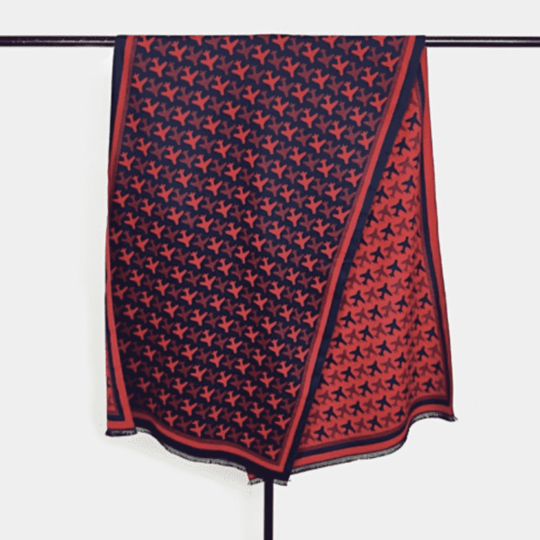 Red and Blue Airplane Scarf